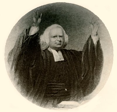 Pastori George Whitefieldin muotokuva, puku ja peruukki, jota käytettiin New Englandissa, n. 1750, 1937. tekijältä Unbekannt