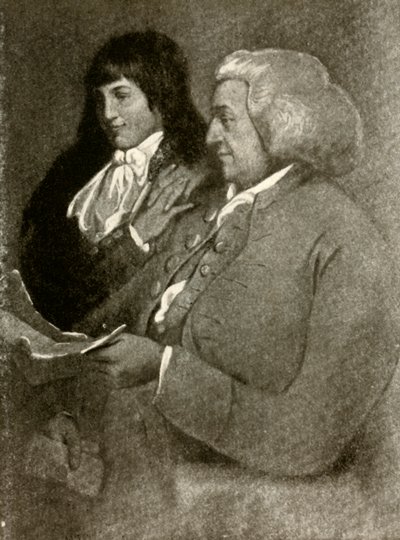 Muotokuva Samuel Shoemakerista bobwigissa ja hänen pojastaan, 1789, 1937. tekijältä Unbekannt