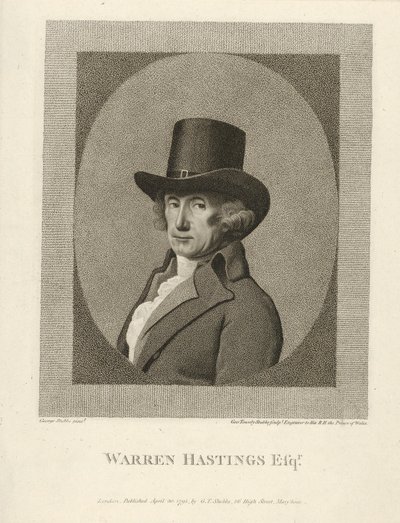 Warren Hastingsin muotokuva, Esq., pub. 1795. tekijältä Unbekannt
