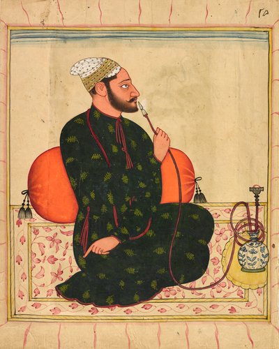 Muotokuva Rajasta, luultavasti Raja Dhrub Devistä Jasrotasta, noin 1690-1700. tekijältä Unbekannt