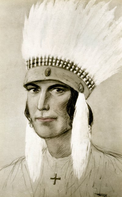 Amerikan intiaanien muotokuva 1900-luvulta tekijältä Unbekannt