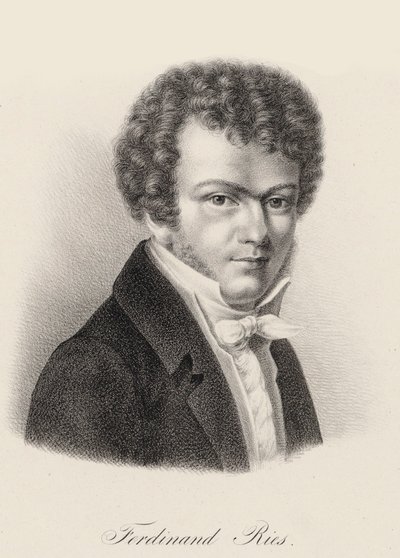 Pianisti ja säveltäjä Ferdinand Riesin muotokuva 1784-1838, n. 1830. tekijältä Unbekannt