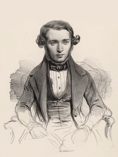 Pianisti ja säveltäjä Jacob Rosenhainin muotokuva 1813-1894, 1845. tekijältä Unbekannt