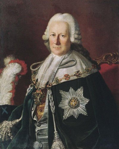Amiraali Semjon Ivanovitš Mordvinovin muotokuva 1701-1777 Carl Ludwig Christineckin mukaan, 1771 tekijältä Unbekannt