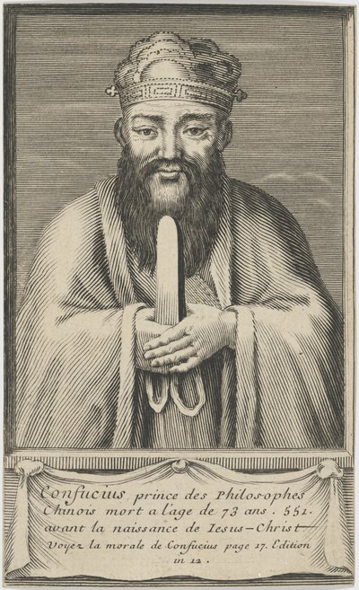 Kiinalaisen ajattelijan ja yhteiskuntafilosofin Konfutsen muotokuva vuosina 1745–1755. tekijältä Unbekannt