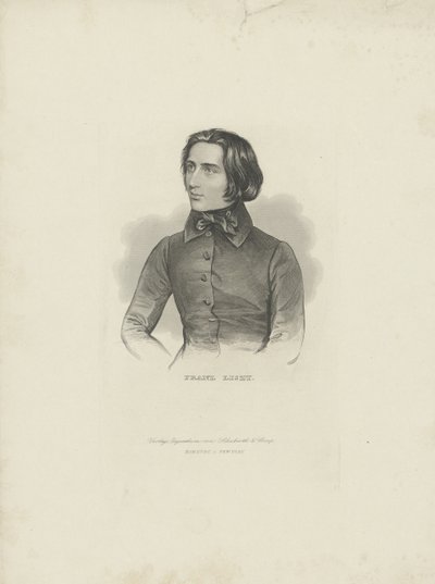 Säveltäjä Franz Lisztin muotokuva 1811-1886, 1840-1850. tekijältä Unbekannt