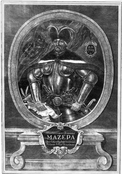 Hetmani Ivan Mazepan muotokuva 1639-1709, 1709 tekijältä Unbekannt