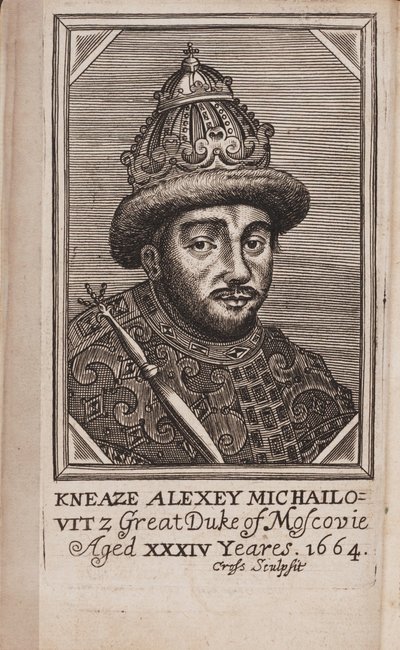 Muotokuva Venäjän tsaari Aleksis I Mihailovitšista 1629-1676 From: Venäjän nykytila, Samuel Collins, 1664 tekijältä Unbekannt