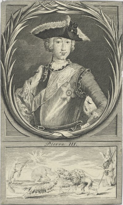 Venäjän tsaari Pietari III:n muotokuva 1728-1762, n. 1750. tekijältä Unbekannt