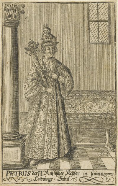 Venäjän tsaari Pietari II:n muotokuva 1715-1730, noin 1730. tekijältä Unbekannt