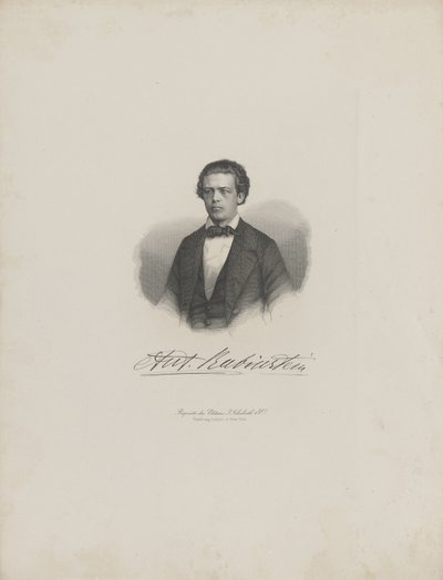 Säveltäjä Anton Rubinsteinin muotokuva 1829-1894, n. 1850. tekijältä Unbekannt