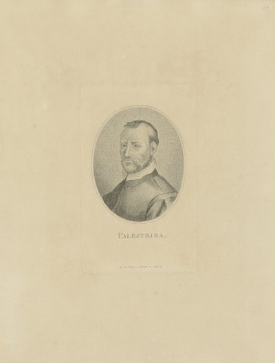 Muotokuva säveltäjä Giovanni Pierluigi da Palestrinasta 1526-1594, n. 1800. tekijältä Unbekannt