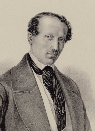 Muotokuva säveltäjä Hans Christian Lumbyesta 1810-1874, n. 1850. tekijältä Unbekannt