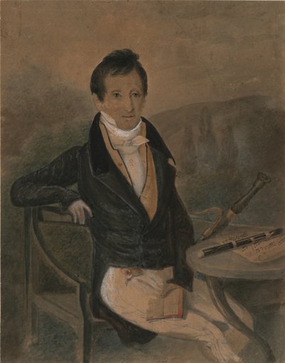 Huilusoittaja Jean-Louis Tuloun muotokuva 1786-1865, n. 1840 tekijältä Unbekannt