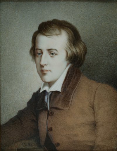 Runoilija Heinrich Heinen muotokuva 1797-1856, noin 1825 tekijältä Unbekannt