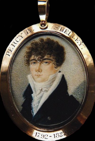 Runoilija Percy Bysshe Shelleyn muotokuva 1792-1822, noin 1825 tekijältä Unbekannt