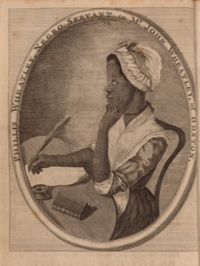 Runoilija Phillis Wheatleyn muotokuva n. 1753-1784, 1773. tekijältä Unbekannt