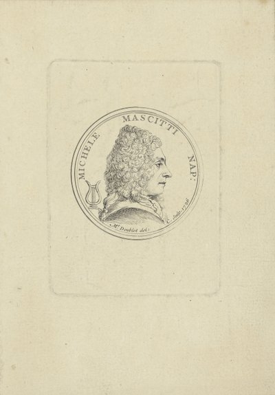 Viulisti ja säveltäjä Michele Mascittin muotokuva 1663-1760, 1726. tekijältä Unbekannt