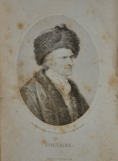 Muotokuva kirjailijasta, esseististä ja filosofista Francois Marie Arouet de Voltaire 1694-1778, 1798 tekijältä Unbekannt