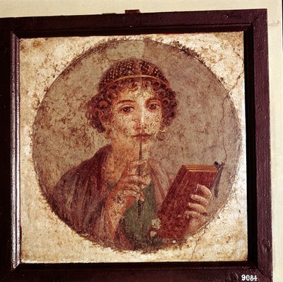 Muotokuvamaalaus Sapphosta, Pompejista, Italiasta tekijältä Unbekannt