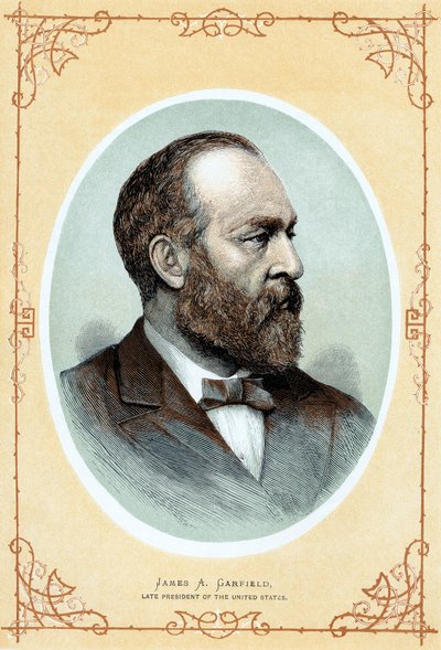 Postuumi muotokuva James Abram Garfieldista, vuodelta 1885 tekijältä Unbekannt