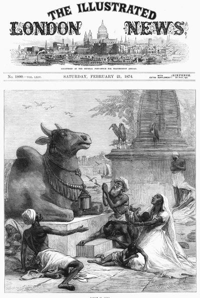 Rukoilemme Nandilta apua nälänhädästä, Bengalissa, Intiassa, 1874 tekijältä Unbekannt