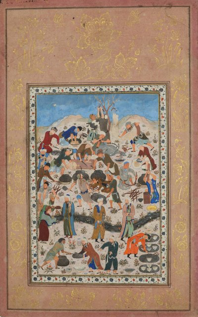 Valmistautuminen juhlaan, Folio Jamin divaanista, 1400-luvun loppu. tekijältä Unbekannt