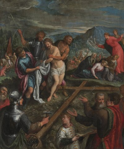 Valmistautuminen ristiinnaulitsemiseen, 1600-luvun alku. tekijältä Unbekannt
