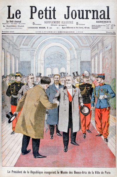 Tasavallan presidentti avaa Pariisin kaupungin taidemuseon vuonna 1902 tekijältä Unbekannt