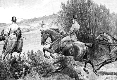 Prinssi Albert metsästää lähellä Belvoirin linnaa, Leicestershire, 1840-luku, 1900 tekijältä Unbekannt