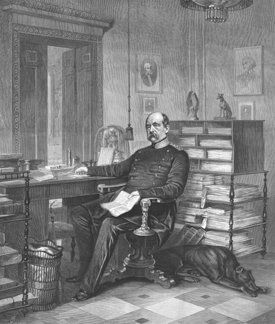 Prinssi Bismarck työhuoneessaan, 1875 tekijältä Unbekannt
