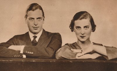 Prinssi George ja prinsessa Marina, jotka kihlautuivat 28. elokuuta 1934 1935 tekijältä Unbekannt