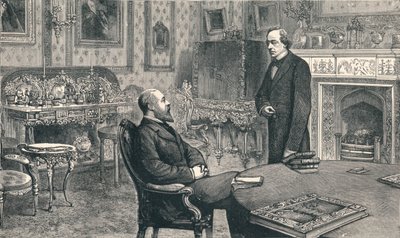Walesin prinssi vierailee Lord Beaconsfieldin luona Hughendenin kartanossa, 1896 tekijältä Unbekannt