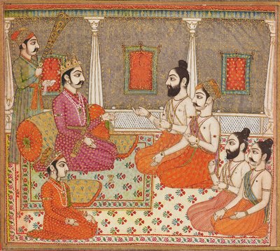 Prinssi pyhien miesten tai brahmiinien kanssa, 1800-luku tekijältä Unbekannt