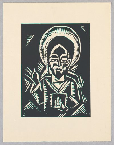 Print, Christos Zehajici, Christ, Plate III, Ethiopie, cili Christos, Madonna a Svati, jak jsem ie videl v illuminacich starych ethiopskych kodexu Portfolio tekijältä Unbekannt