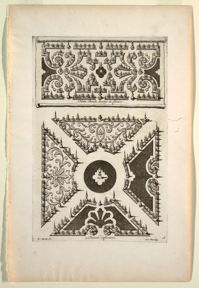 Print, Platte Bende de coup de Fleurs (litteä kukkanauha, viisi erilaista muunnelmaa) tekijältä Unbekannt