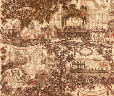Painettu pellavataulu, joka kuvaa lordi varakreivi Nelsonin hautajaisia, 1806 tekijältä Unbekannt