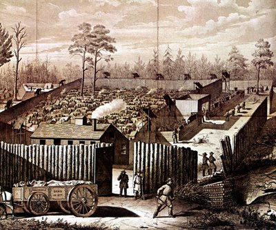 Vankilavarasto Andersonvillessä, Georgiassa, Amerikan sisällissota, 1861-1865 tekijältä Unbekannt