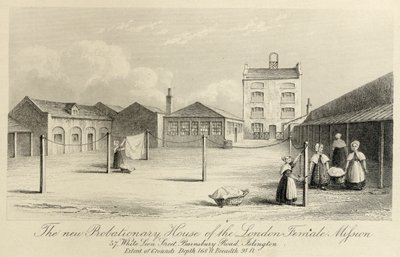 Lontoon naislähetystön koeaikatalo, 57 White Lion Street, Islington, Lontoo, n. 1836. tekijältä Unbekannt