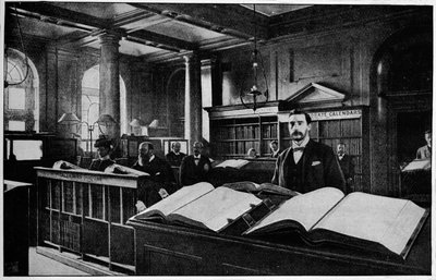 Julkinen hakuhuone Probate Registryssa, Somerset House, Lontoo, c1901 1901 tekijältä Unbekannt