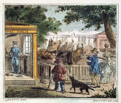 Julkinen punnitussilta torilla, 1867 tekijältä Unbekannt