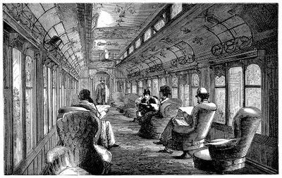 Pullman salonkivaunu Midland Railwaylla, Englannissa, 1876 tekijältä Unbekannt