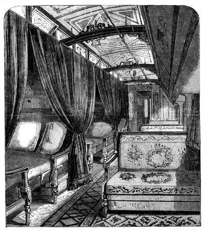 Pullman-makuuvaunu Union Pacific Railroadilla, c1869 tekijältä Unbekannt