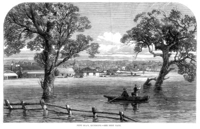 Punt Road, Richmond - Tulvat Melbournessa, Australiassa, 1864 tekijältä Unbekannt