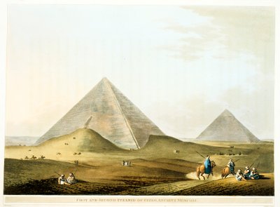 Pyramidit Gizassa, Egyptissä, 4. dynastia, vanha valtakunta, 2500-luku eKr. 1801 tekijältä Unbekannt