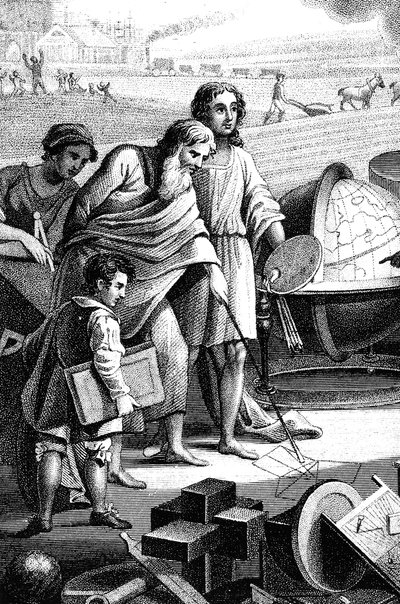 Pythagoras, antiikin kreikkalainen matemaatikko ja filosofi, 6. vuosisadalla eKr. 1833 tekijältä Unbekannt