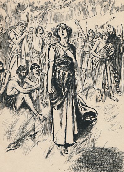 Kuningatar Boadicea ja hänen sotilaat, 1907 tekijältä Unbekannt