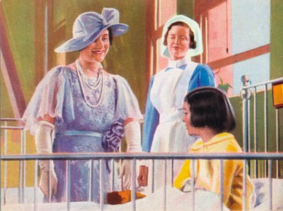 Kuningatar Elizabeth vierailee lastenosastolla Middlesexin sairaalassa, 1935. 1937 tekijältä Unbekannt