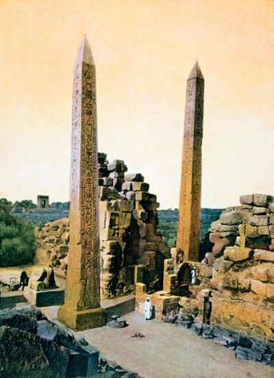 Kuningatar Hatshepsut-obeliski, Amunin temppeli, Karnak, Luxor, Egypti, 1900-luku tekijältä Unbekannt