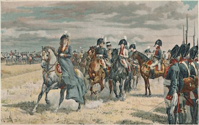 Kuningatar Louisa arvioi Preussin armeijaa, 1896 tekijältä Unbekannt